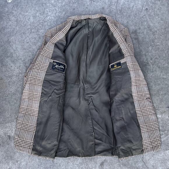 Malibu Clothes Men's Vintage Cashmere Houndstooth Sport Coat, Made In USA - Picture 5 of 12